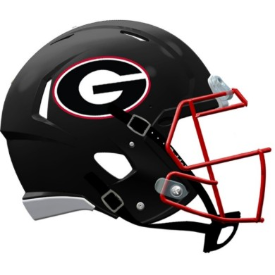 Georgia Bulldogs Full Size Authentic Speed Football Helmet Black- NCAA