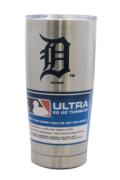Detroit Tigers Travel Tumbler 20oz Ultra Silver