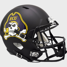 East Carolina Pirates Full Size Speed Replica Football Helmet Matte Black- NCAA