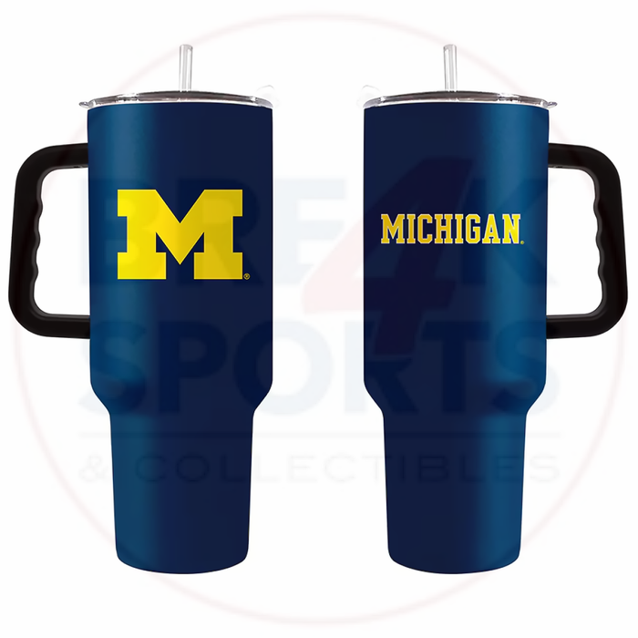 Michigan Wolverines 40oz. Powder Coat Travel Tumbler