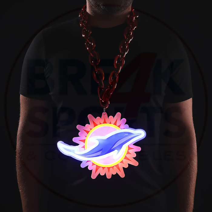 Miami Dolphins 10" Neon Light Up Big Logo Fan Chain