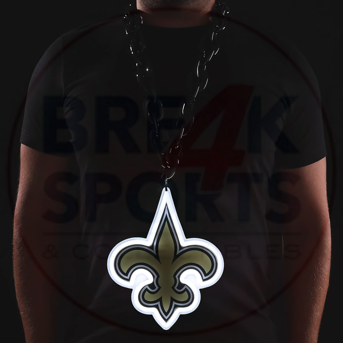 New Orleans Saints 10" Neon Light Up Big Logo Fan Chain