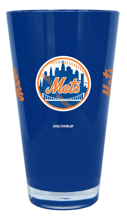 New York Mets Glass 20oz Pint Plastic Insulated