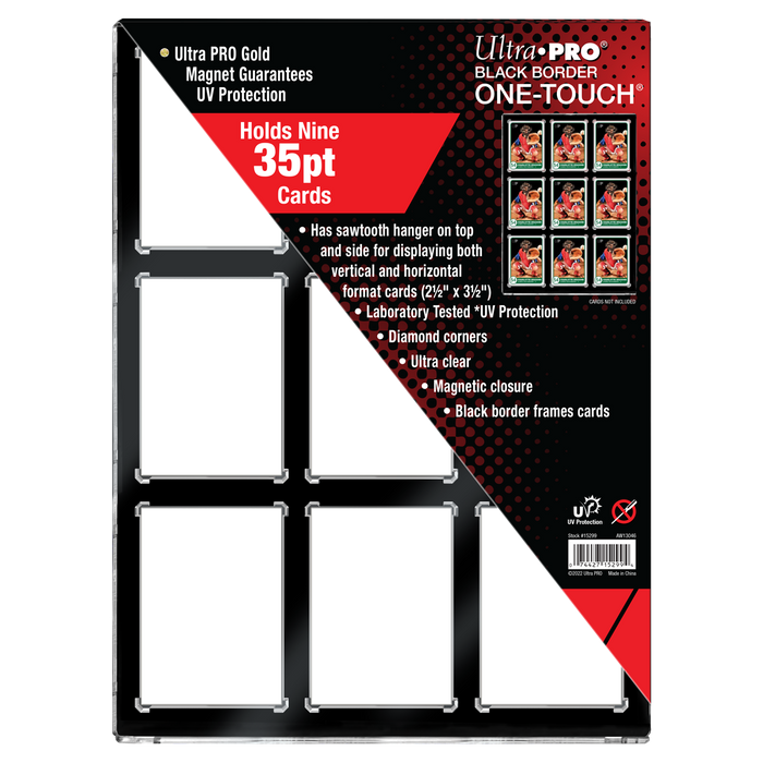 35PT 9-Card Black Border UV ONE-TOUCH Magnetic Holder