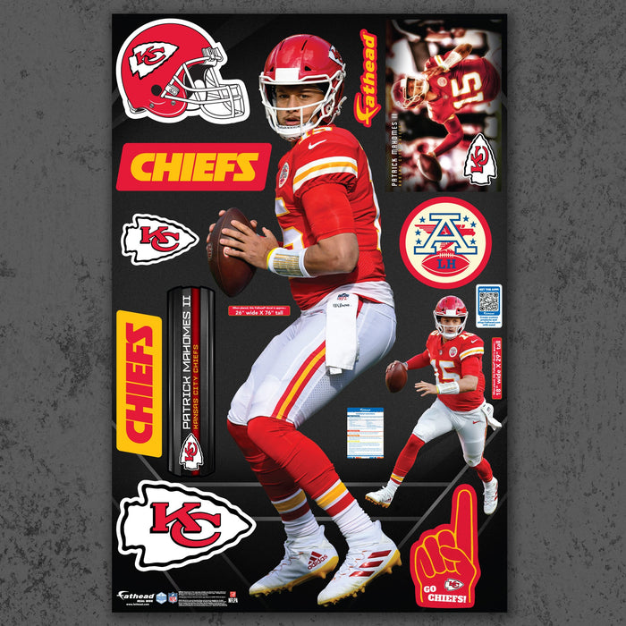 Patrick Mahomes II - RealBig Arrowhead Ace Collection - Official NFL - Kansas City Chiefs - Reusable Vinyl Wall Decals