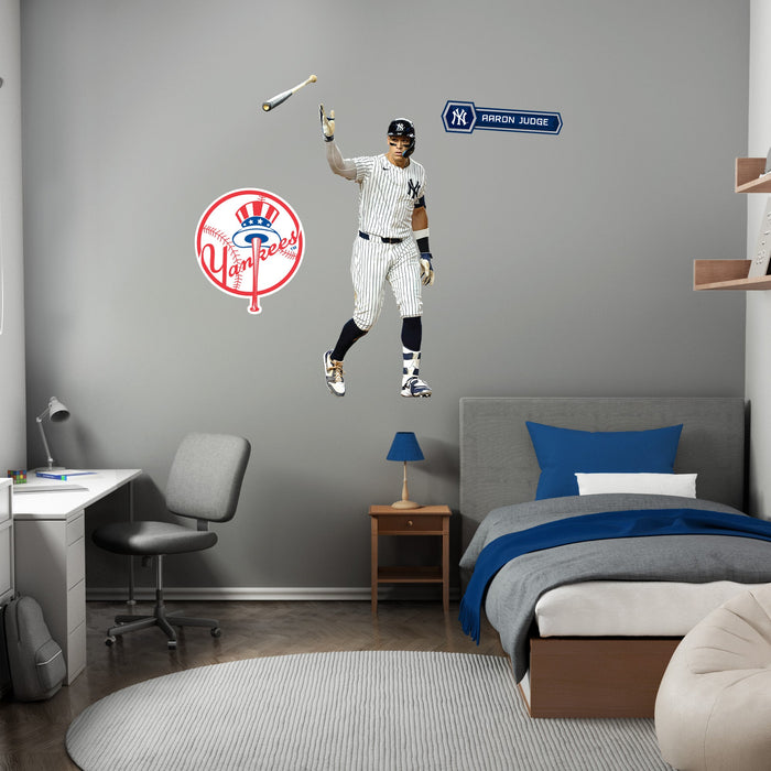 Aaron Judge - RealBig Bat Flip Collection - Official MLB - New York Yankees - Reusable Vinyl Wall Decals
