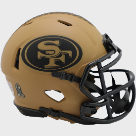 San Francisco 49ers Mini Speed Football Helmet 2023 SALUTE TO SERVICE 2 NFL