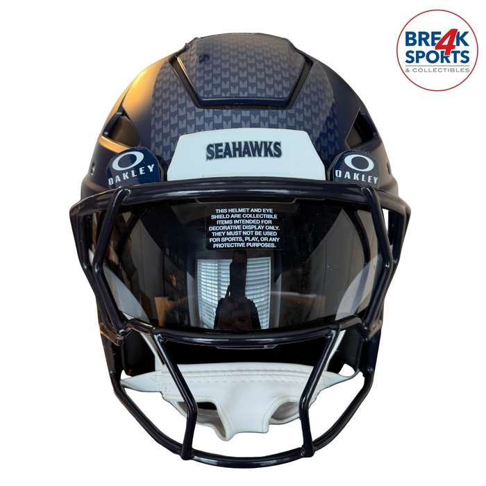 Seattle Seahawks Full Size Authentic Axiom Football Helmet Matte Navy - NFL