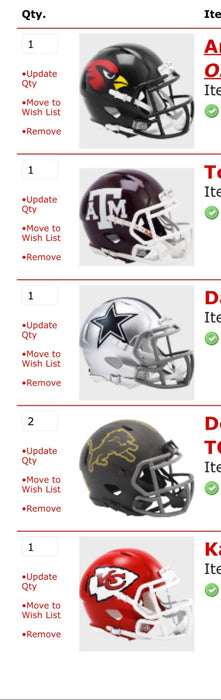 6 Minis (Sub Blue Lions for KC)