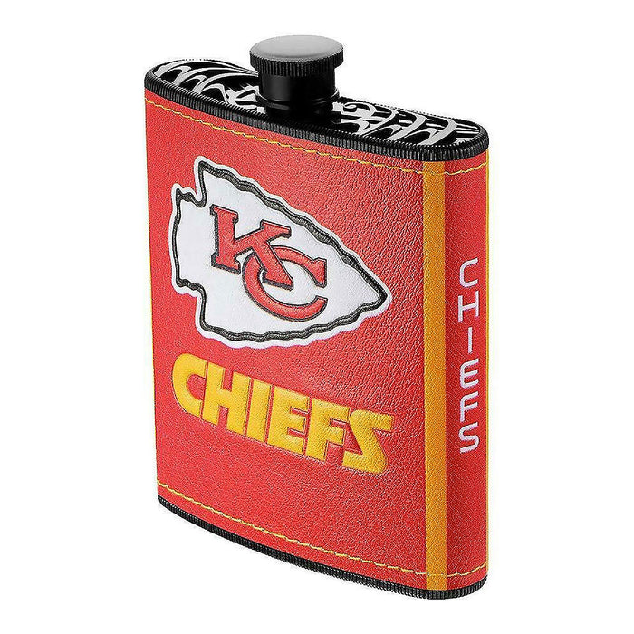 Kansas City Chiefs 7 oz Plastic Hip Flask with Logo Wrap