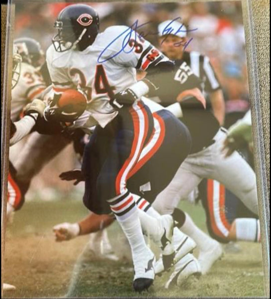 Walter Payton signed 8x10 with Certificate of Authenticity inscription #34