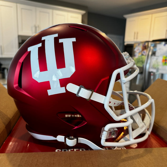 Indiana Hoosiers Full Size Speed Replica Football Helmet Anodized Crimson - NCAA