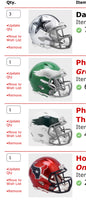 6 Mini Helmet Lot As Pictured