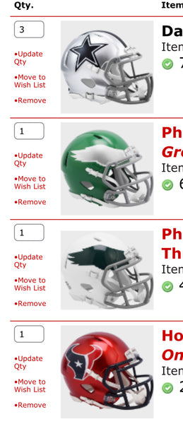6 Mini Helmet Lot As Pictured