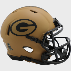 Green Bay Packers NFL Mini Speed Football Helmet 2023 SALUTE TO SERVICE 2