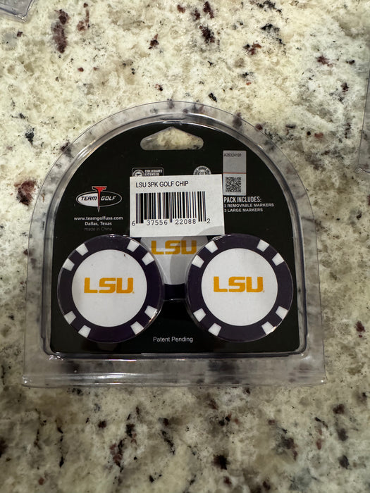 LSU Tigers Golf Chip with Marker 3 Pack