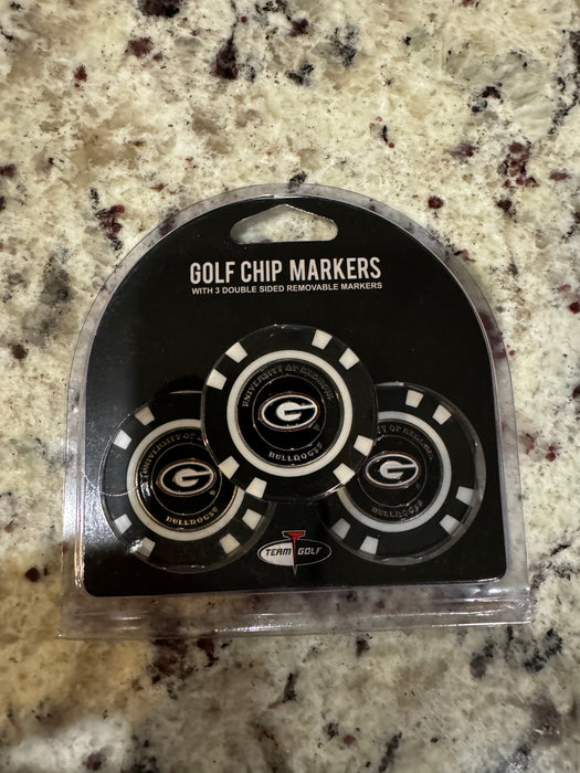 Georgia Bulldogs Golf Chip with Marker 3 Pack