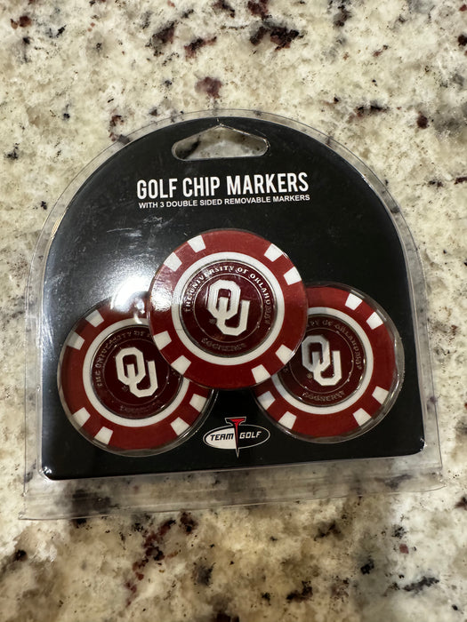 Oklahoma Sooners Golf Chip with Marker 3 Pack