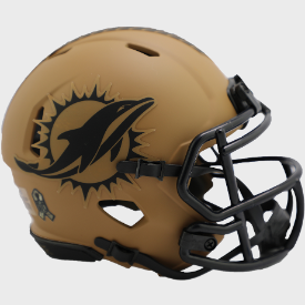 Miami Dolphins NFL Mini Speed Football Helmet 2023 SALUTE TO SERVICE 2