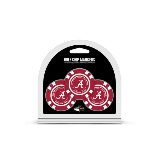 Alabama Crimson Tide Golf Chip with Marker 3 Pack Golf Ball Markers