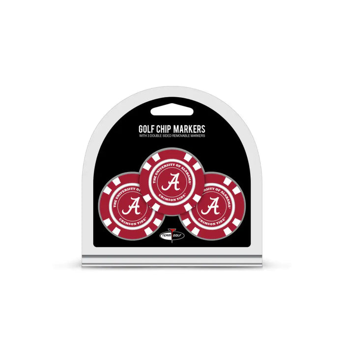Alabama Crimson Tide Golf Chip with Marker 3 Pack Golf Ball Markers