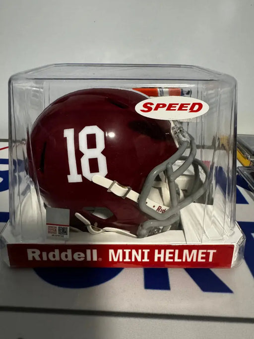 Alabama Crimson Tide NCAA Mini Speed Football Helmet #18 - NCAA Helmets