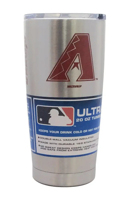 Arizona Diamondbacks Travel Tumbler 20oz Ultra Silver Tumbler