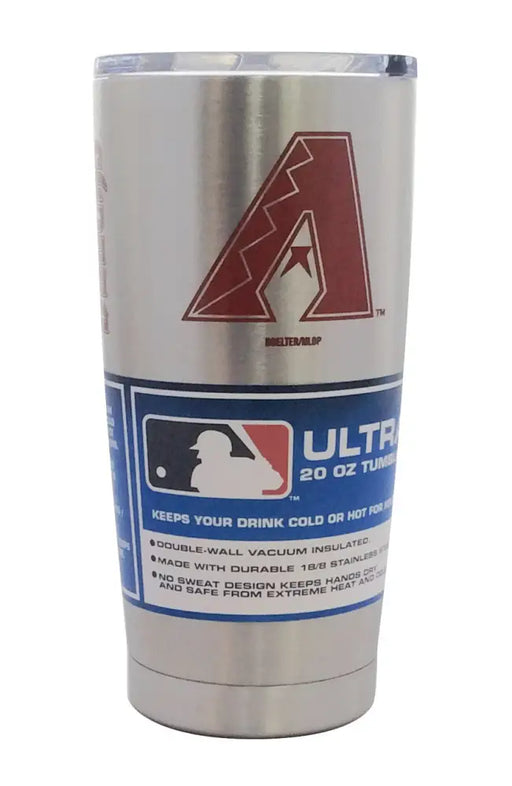 Arizona Diamondbacks Travel Tumbler 20oz Ultra Silver Tumbler