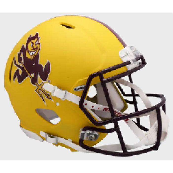 Arizona State Sun Devils Full Size Authentic Speed Football Helmet Flat Yellow Sparky - NCAA Helmets