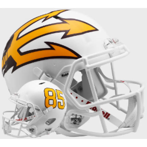 Arizona State Sun Devils Full Size Authentic Speed Football Helmet White Metallic - NCAA Helmets