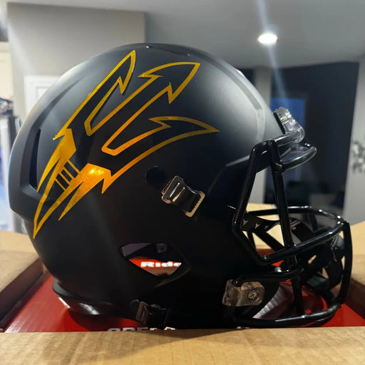 Arizona State Sun Devils Full Size Speed Replica Football Helmet Satin Black - NCAA Helmets