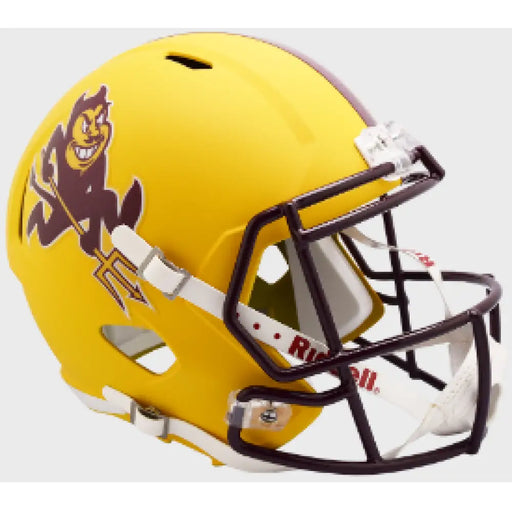 Arizona State Sun Devils Full Size Speed Replica Football Helmet Satin Yellow Sparky- NCAA Helmets
