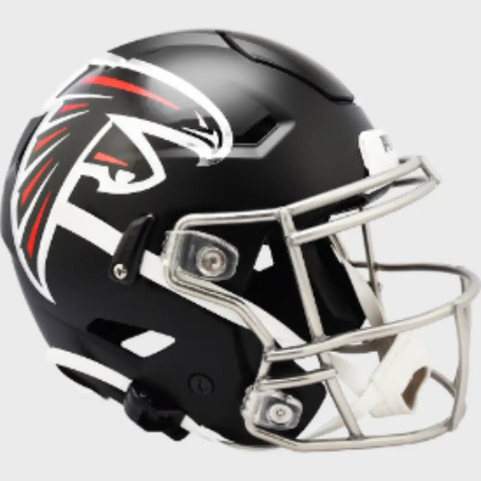 Atlanta Falcons Full Size SpeedFlex Football Helmet Satin Nickel Mask - NFL Helmets