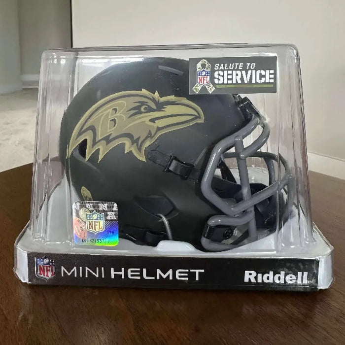 Baltimore Ravens SALUTE TO SERVICE 4 Mini Speed Football Helmet NFL Helmets