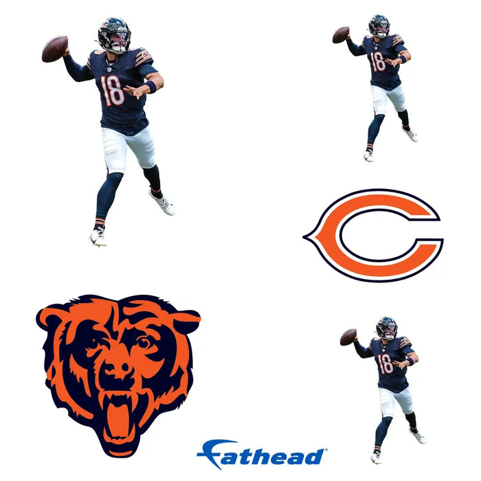 Caleb Williams - 5 Minis (Mixed Sizes) - Official NFL - Chicago Bears - Reusable Vinyl Decals 5 Decals (7’’W x 5’’H)