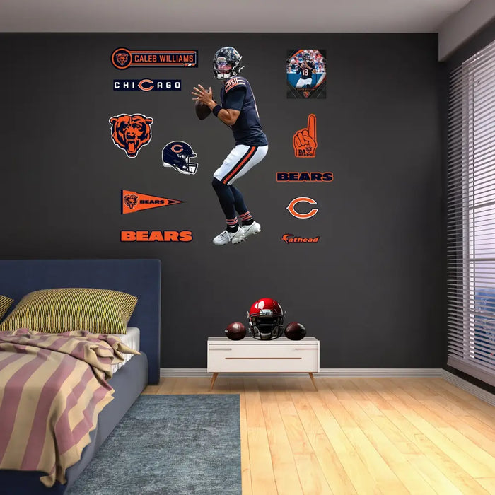 Caleb Williams - RealBig Collection - Official NFL - Chicago Bears - Reusable Vinyl Wall Decals Vinyl Die-Cut Character