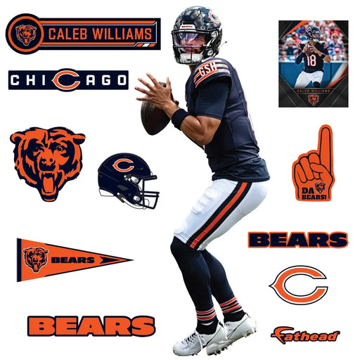 Caleb Williams - RealBig Collection - Official NFL - Chicago Bears - Reusable Vinyl Wall Decals Vinyl Die-Cut Character