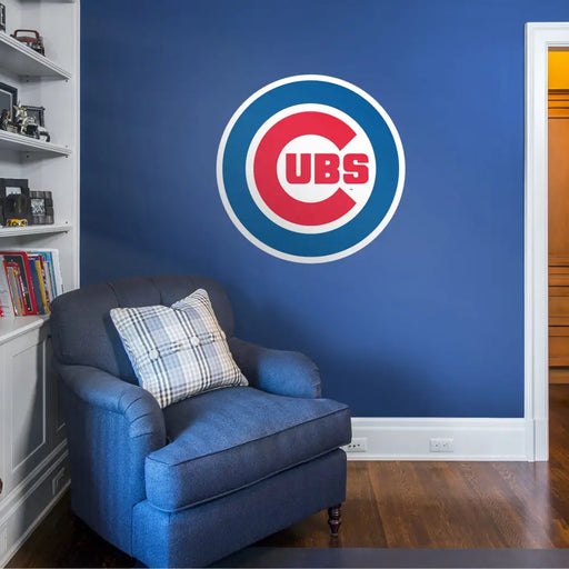 Chicago Cubs - RealBig Logo Collection - Official MLB - Reusable Vinyl Wall Decals LARGE (37’’W x 37’’H) Vinyl Die-Cut