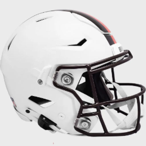 Cleveland Browns Full Size Authentic SpeedFlex Football Helmet 2023 White Out - NFL Helmets