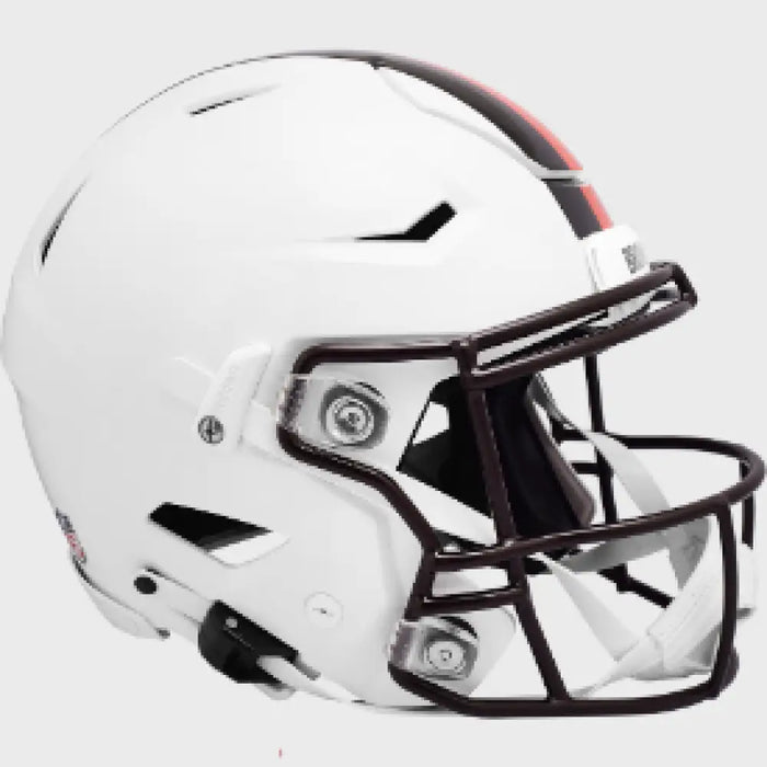 Cleveland Browns Full Size Authentic SpeedFlex Football Helmet 2023 White Out - NFL Helmets