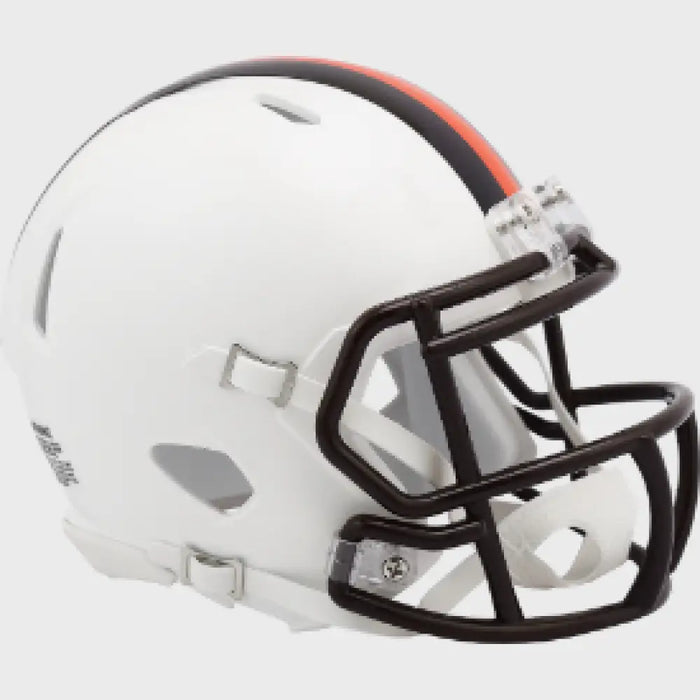 Cleveland Browns NFL Mini Speed Football Helmet 2023 White Out Helmets