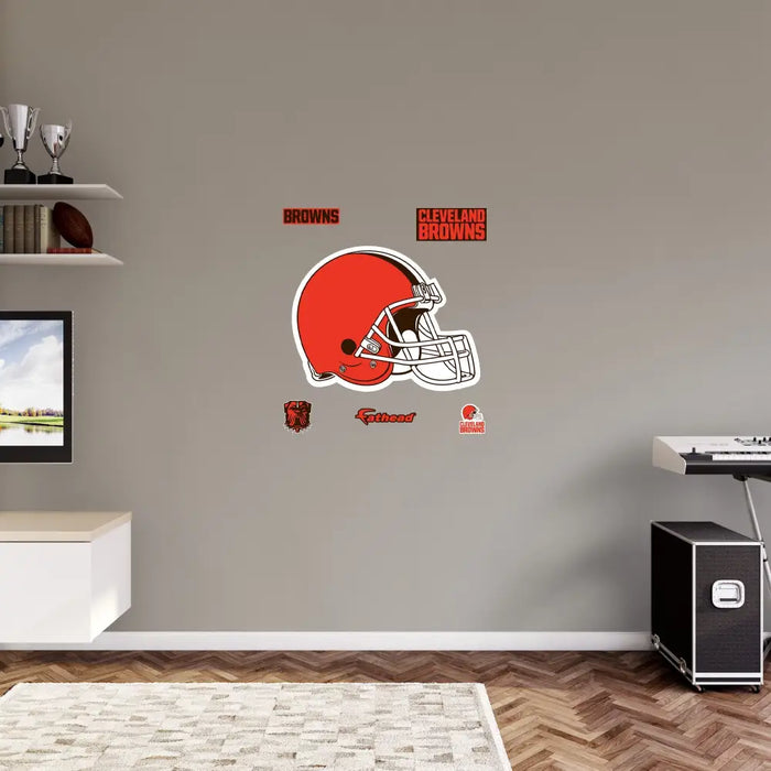 Cleveland Browns - RealBig Logo Collection - Official NFL - Reusable Vinyl Wall Decals MEDIUM +5 Decals (32.5’’W x