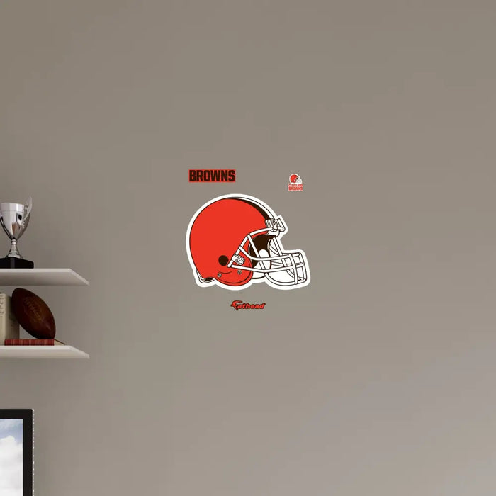 Cleveland Browns - RealBig Logo Collection - Official NFL - Reusable Vinyl Wall Decals SMALL +3 Decals (15’’W x 12’’H)