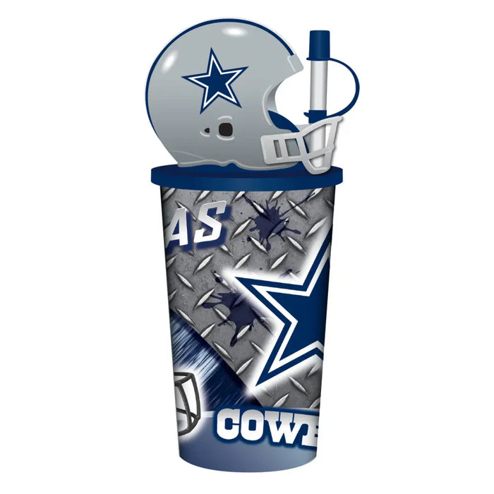 Dallas Cowboys Helmet Cup 32oz Plastic with Straw Cup
