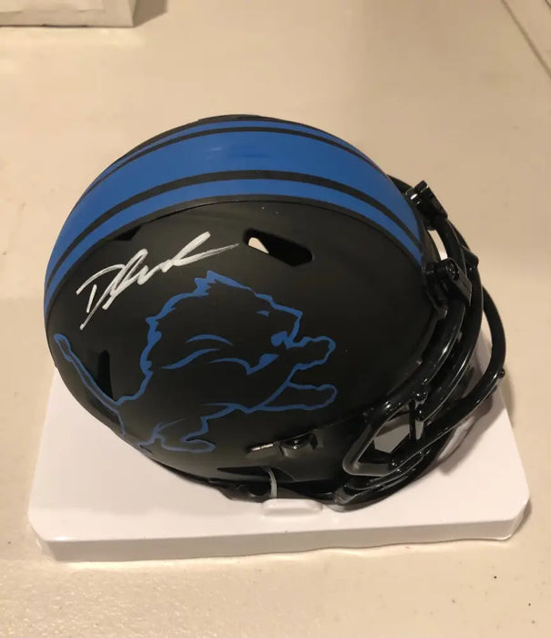 D’Andre Swift Signed Eclipse Alternate Speed NFL Mini Helmet w/JSA COA Sports Collectibles