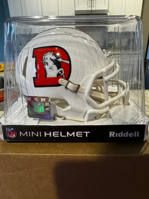 Denver Broncos NFL Mini Speed Football Helmet 2023 Snowcapped Helmets