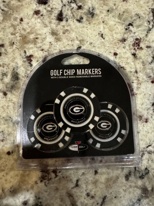 Georgia Bulldogs Golf Chip with Marker 3 Pack Golf Ball Markers