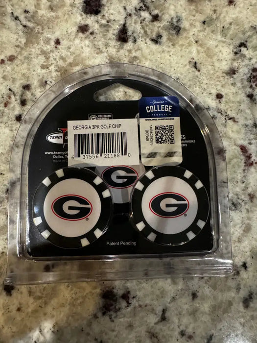 Georgia Bulldogs Golf Chip with Marker 3 Pack Golf Ball Markers