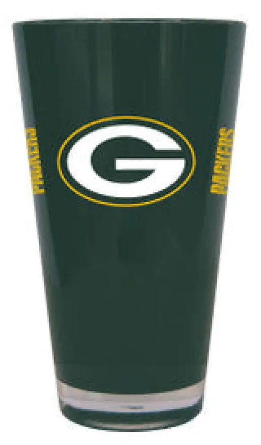 Green Bay Packers Glass 20oz Pint Plastic Insulated CO Pint Cup