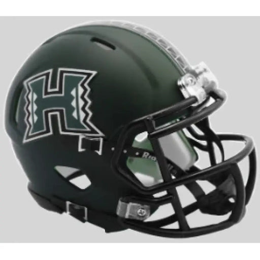 Hawaii Warriors NCAA Mini Speed Football Helmet Matte Green - NCAA Helmets